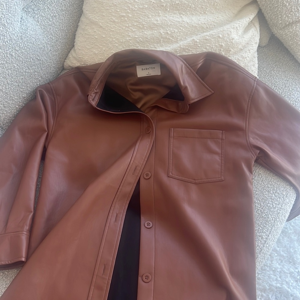 Aritzia leather shirt